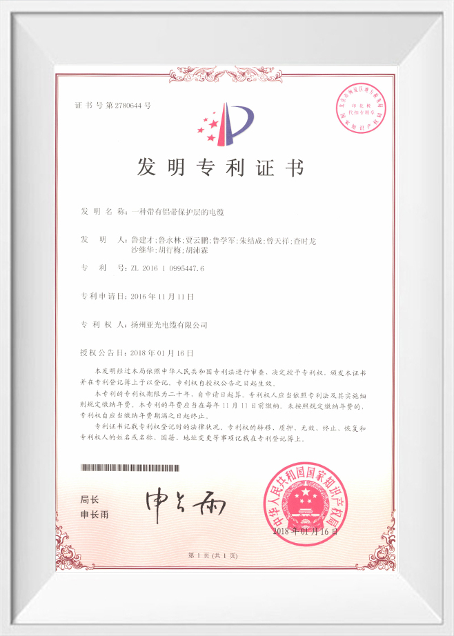 Yangzhou Yaguang Kablo Co, Ltd